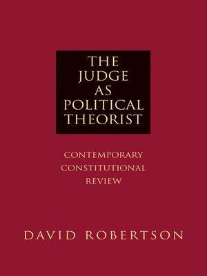 cover image of The Judge as Political Theorist